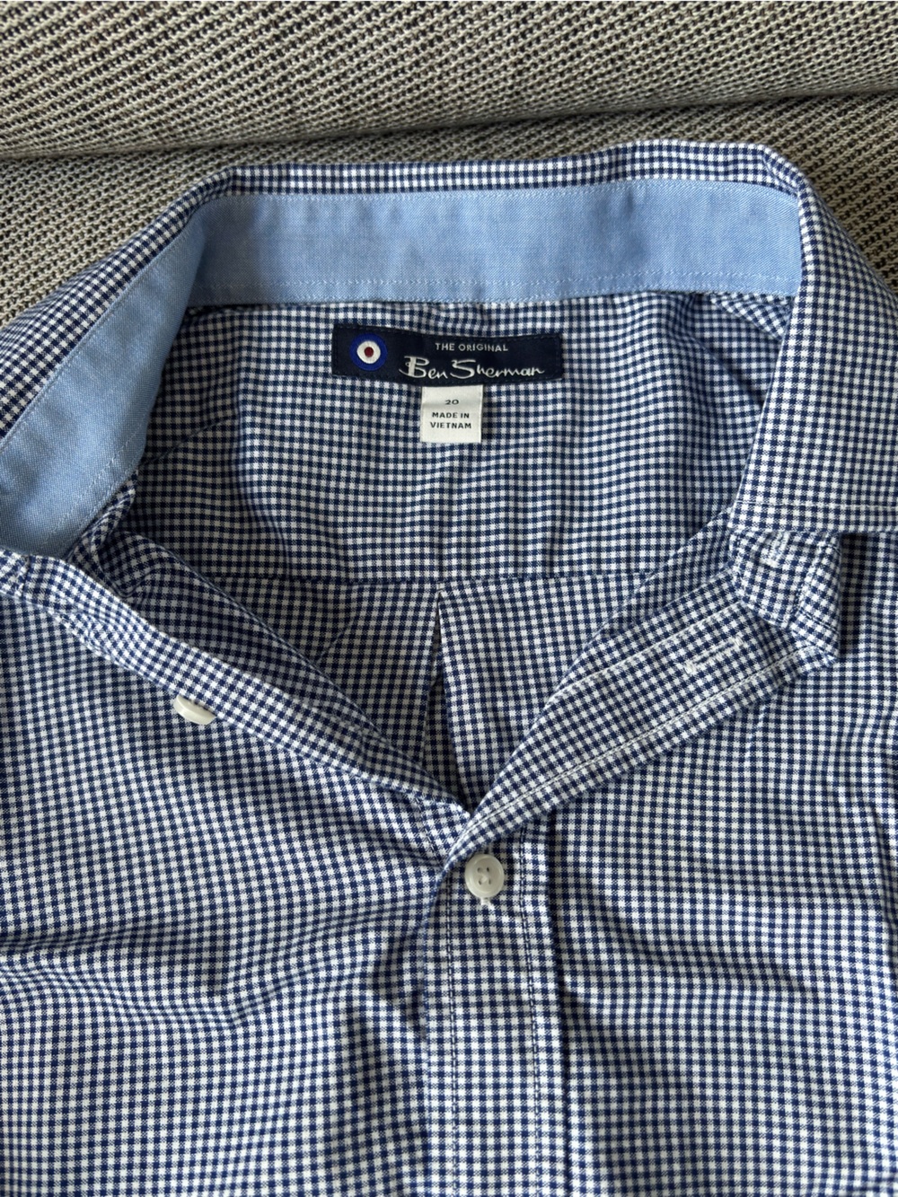 Ben Sherman Blue and White Gingham Dress Shirt